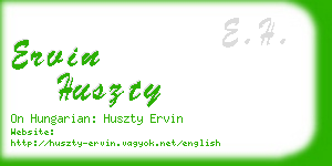 ervin huszty business card